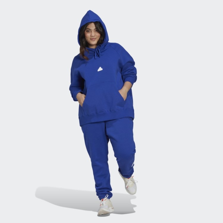 Moletom Com Capuz Oversized Adidas Azul (tamanho Grande)