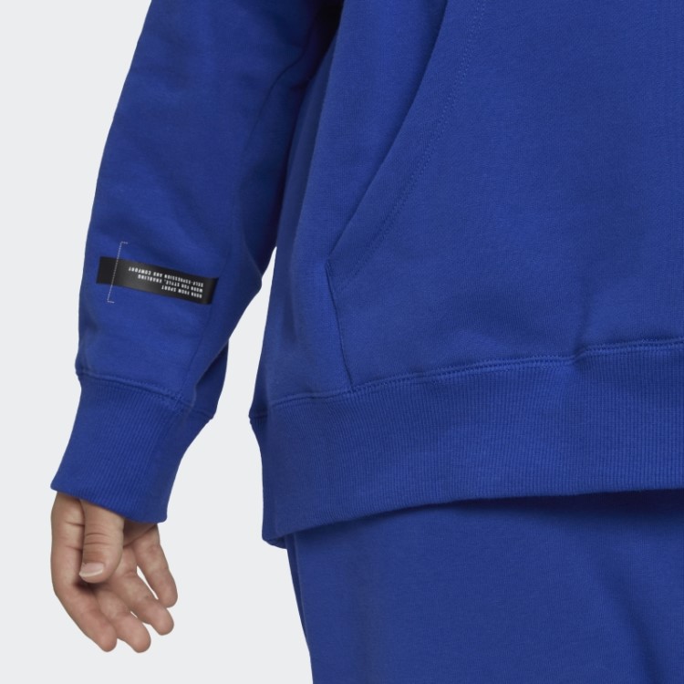 Moletom Com Capuz Oversized Adidas Azul (tamanho Grande)