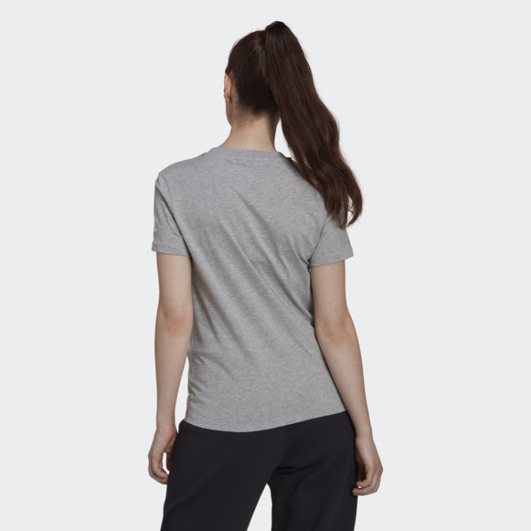 Essentials T-shirt Slim Com Logo Cinza Médio Adidas