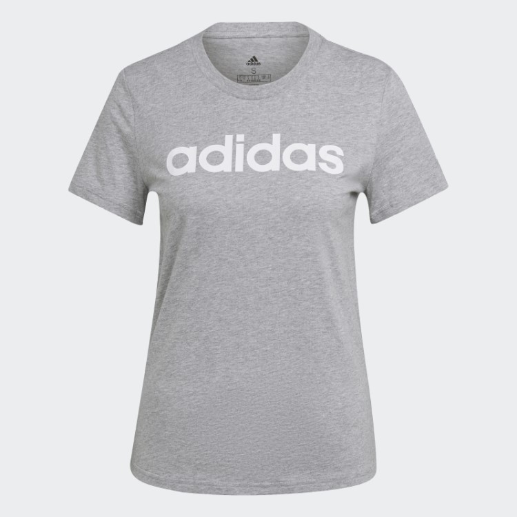 Essentials T-shirt Slim Com Logo Cinza Médio Adidas