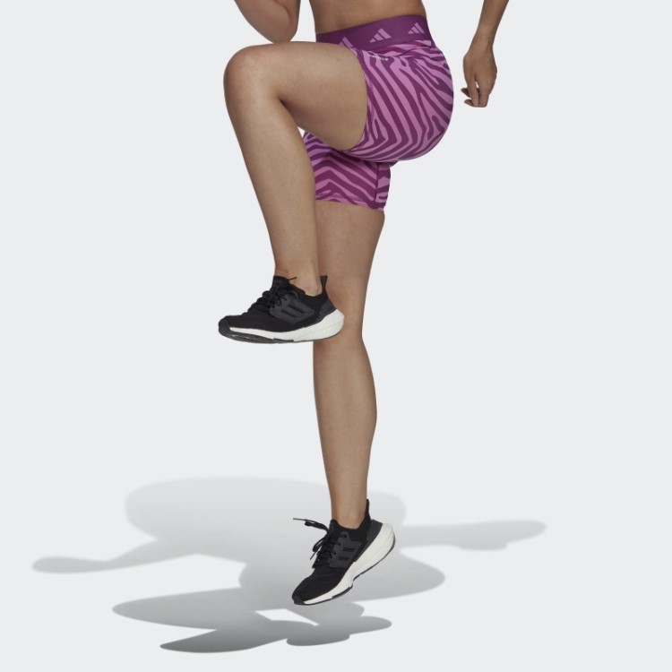 Short Cintura Alta Hyperglam Techfit Zebra Adidas Multicolor