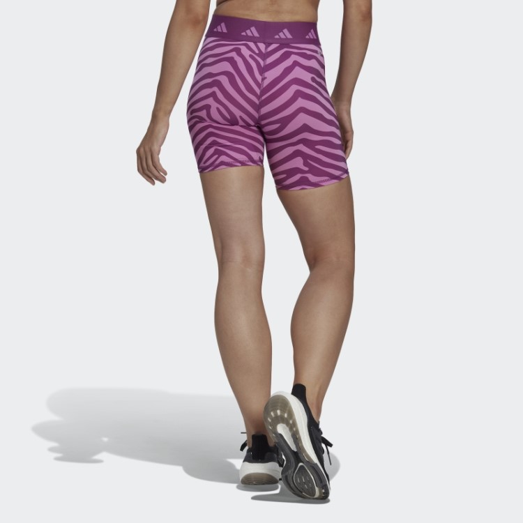 Short Cintura Alta Hyperglam Techfit Zebra Adidas Multicolor