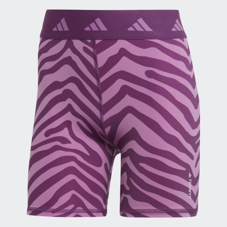 Short Cintura Alta Hyperglam Techfit Zebra Adidas Multicolor