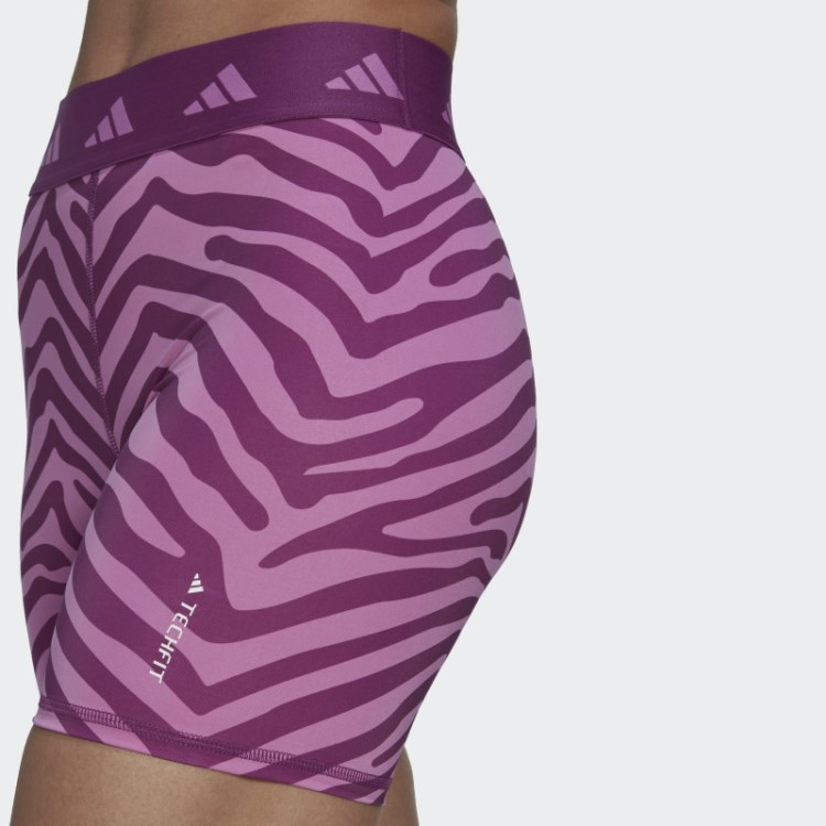 Short Cintura Alta Hyperglam Techfit Zebra Adidas Multicolor