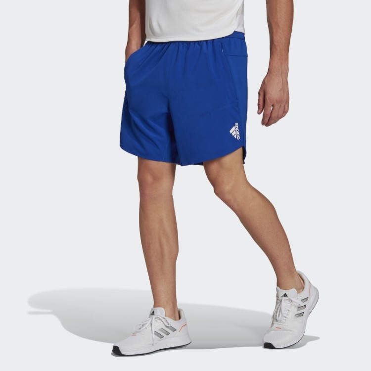 Bermuda Azul Royal Desenhada Para Treino Adidas