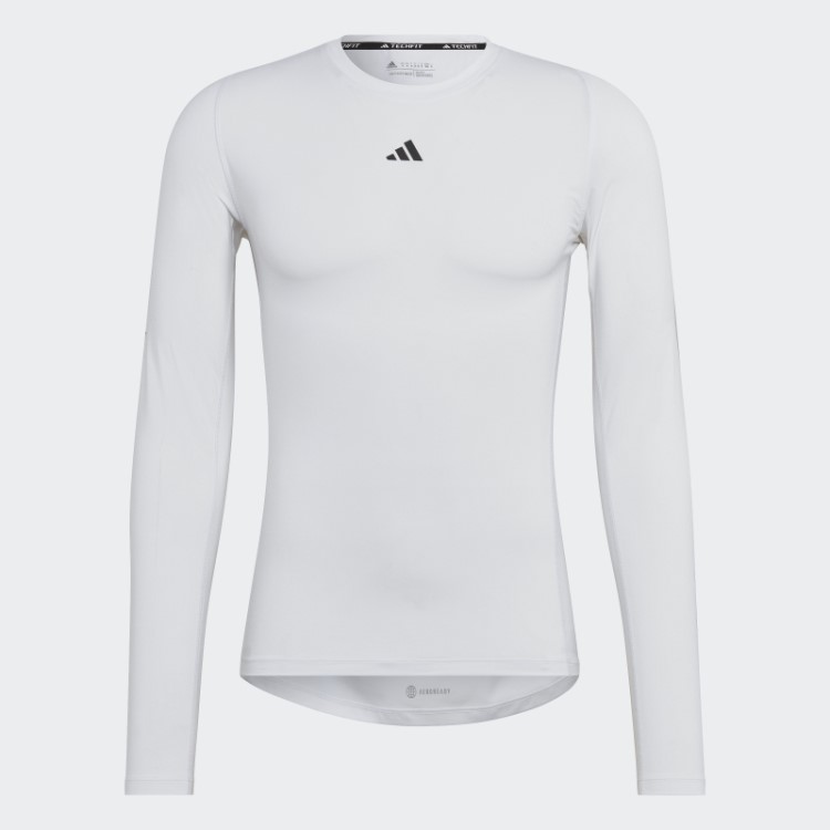 Techfit Training Camiseta Manga Longa Adidas Branca