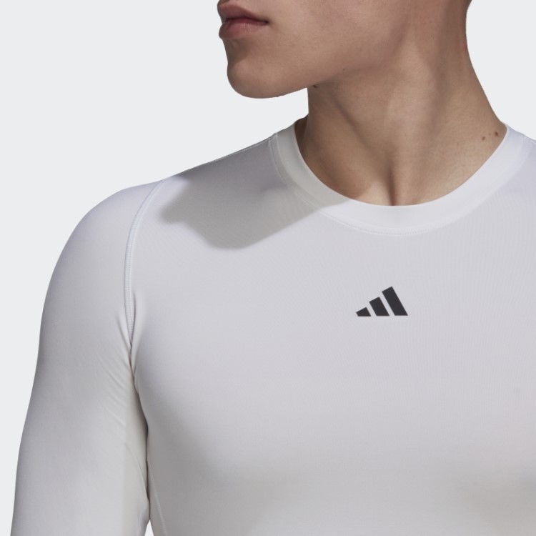 Top Branco De Manga Longa Para Treino Techfit Adidas