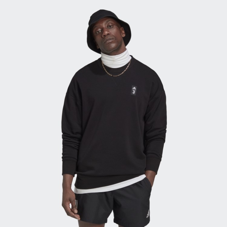 Moletom Preto Juventus Com Estampa De Tripulação Adidas