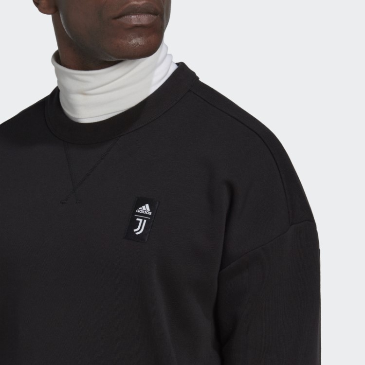 Moletom Preto Juventus Com Estampa De Tripulação Adidas