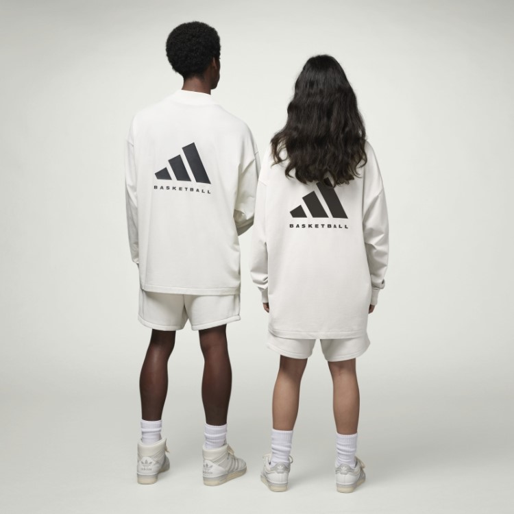 Top De Manga Longa De Basquete Adidas Branco