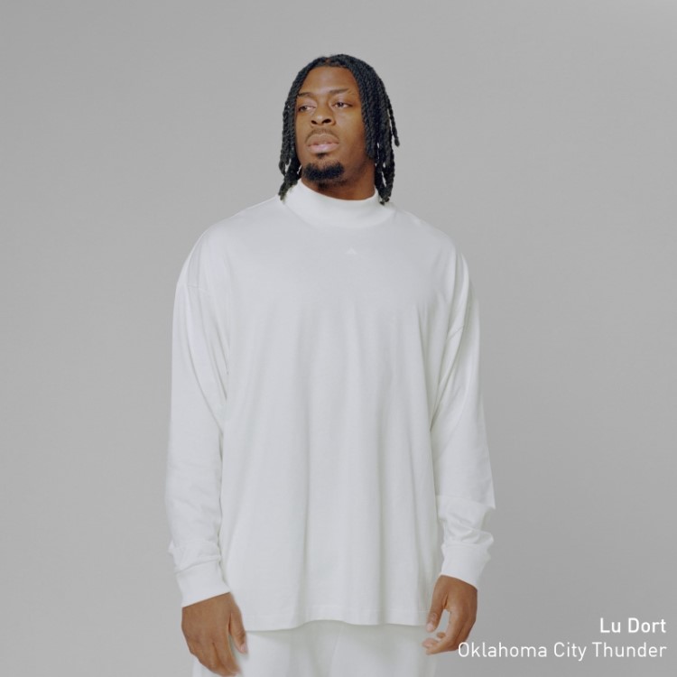 Top De Manga Longa De Basquete Adidas Branco