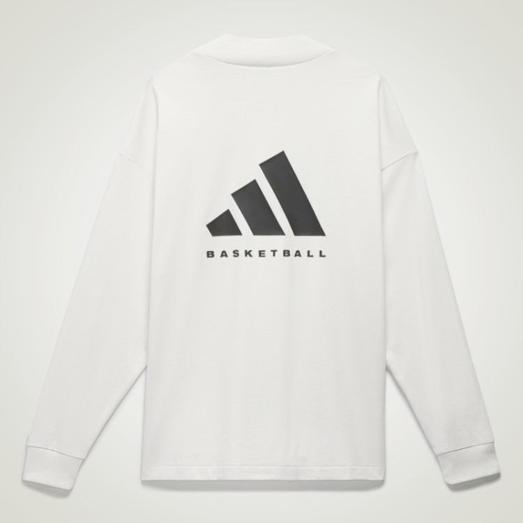Top De Manga Longa De Basquete Adidas Branco