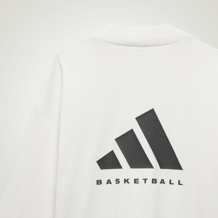 Top De Manga Longa De Basquete Adidas Branco