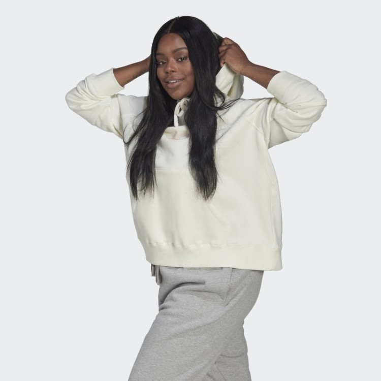 Moletom Com Capuz Oversized Adidas (tamanho Grande) Branco