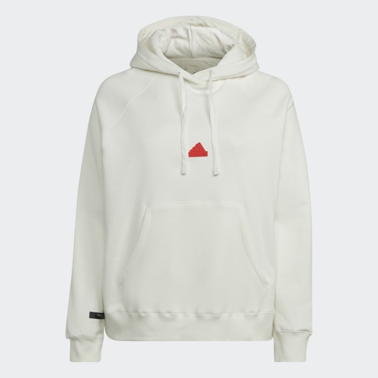 Moletom Com Capuz Oversized Adidas (tamanho Grande) Branco