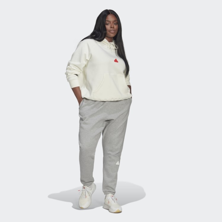 Moletom Com Capuz Oversized Adidas (tamanho Grande) Branco