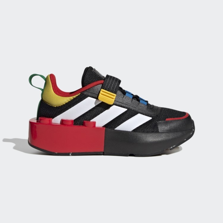 Adidas X Lego Tech Rnr Preto Cadarço Elástico E Sapatos De Tira Superior Fashion