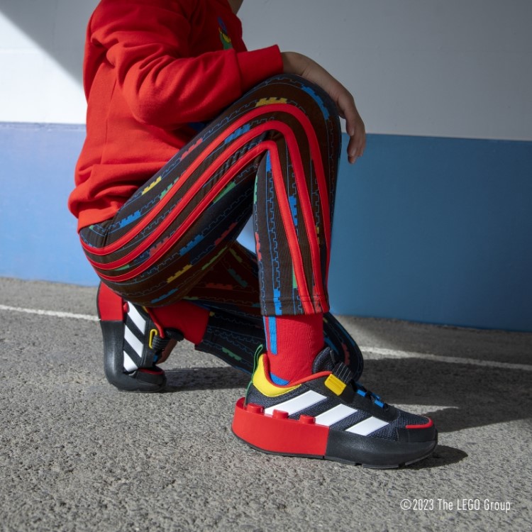 Adidas X Lego Tech Rnr Preto Cadarço Elástico E Sapatos De Tira Superior Fashion