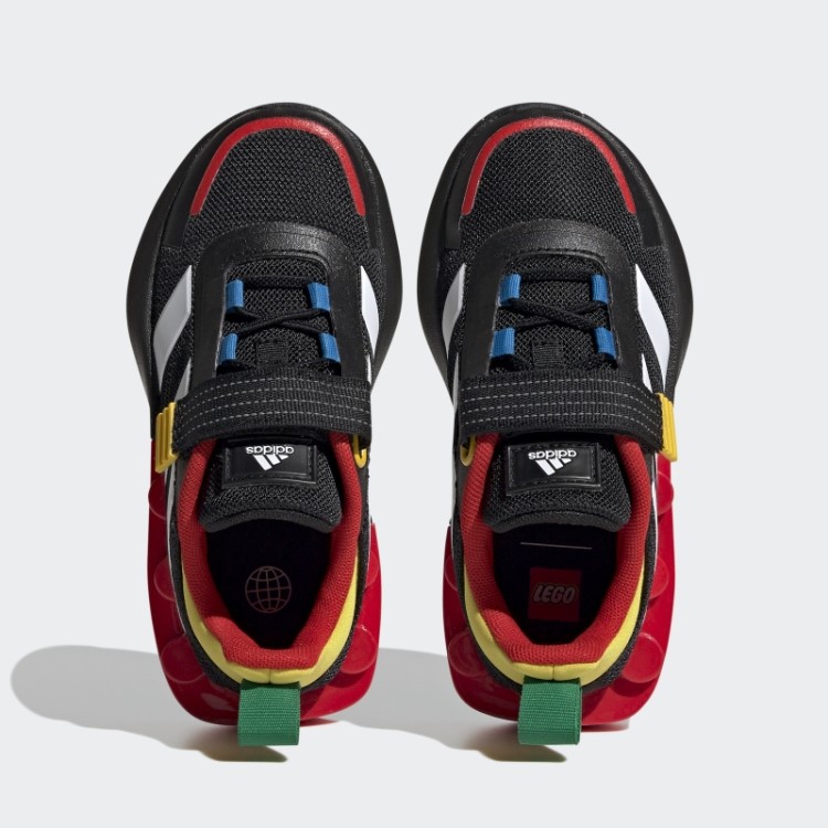 Adidas X Lego Tech Rnr Preto Cadarço Elástico E Sapatos De Tira Superior Fashion