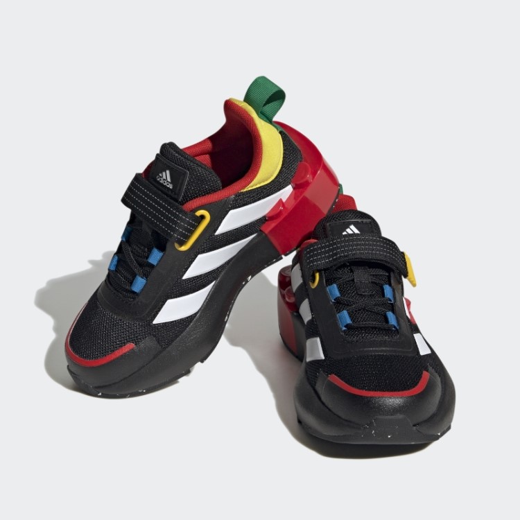 Adidas X Lego Tech Rnr Preto Cadarço Elástico E Sapatos De Tira Superior Fashion