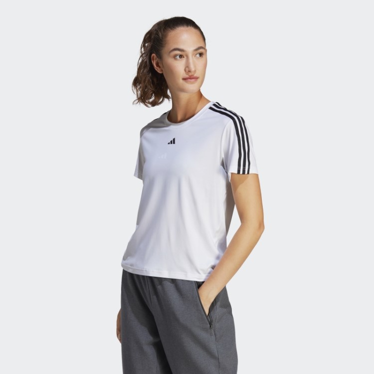 Aeroready Train Essentials Camiseta Com As Três Listras Branca Adidas
