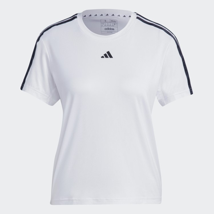 Aeroready Train Essentials Camiseta Com As Três Listras Branca Adidas