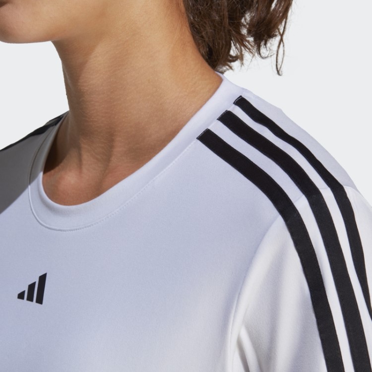 Camiseta Branca Com As Três Listras Aeroready Train Essentials Adidas