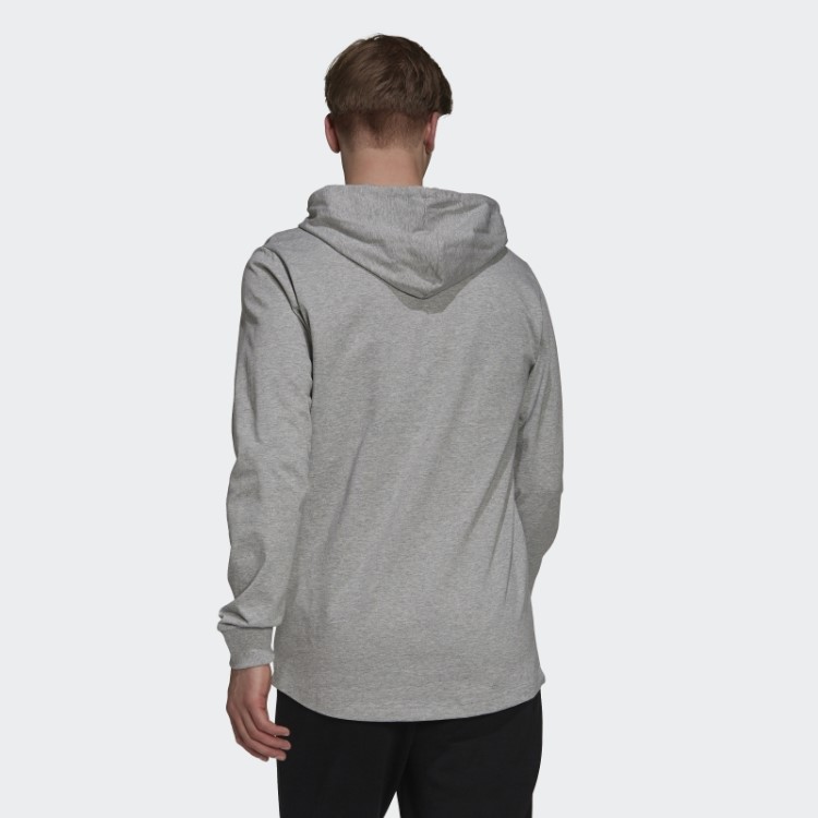 Moletom Adidas Essentials Com Logo Cinza Médio