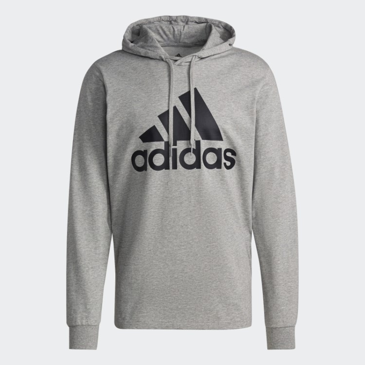 Moletom Adidas Essentials Com Logo Cinza Médio
