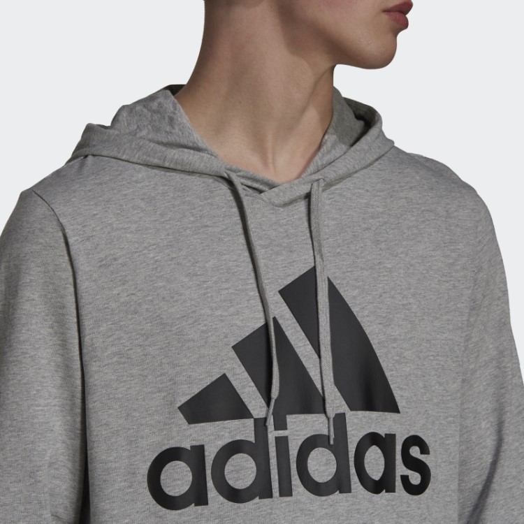Moletom Adidas Essentials Com Logo Cinza Médio