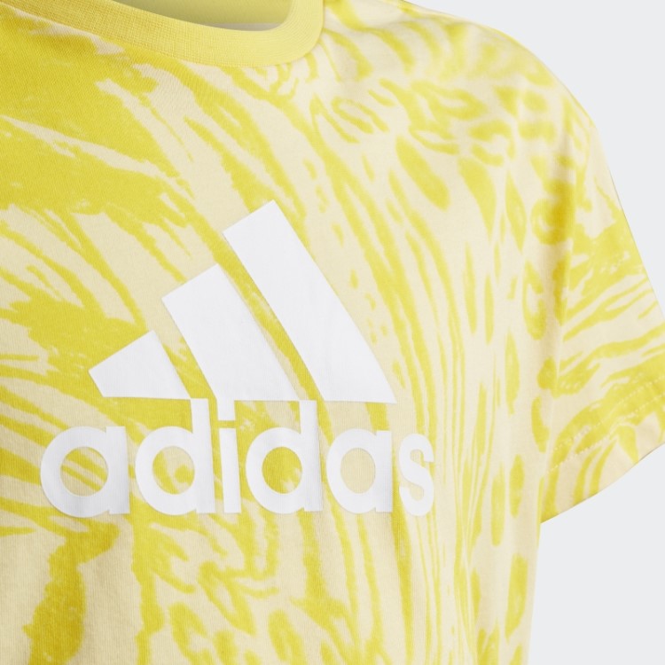 Future Icons Camiseta Híbrido De Algodão Com Estampa De Animal Regular Adidas Amarelo