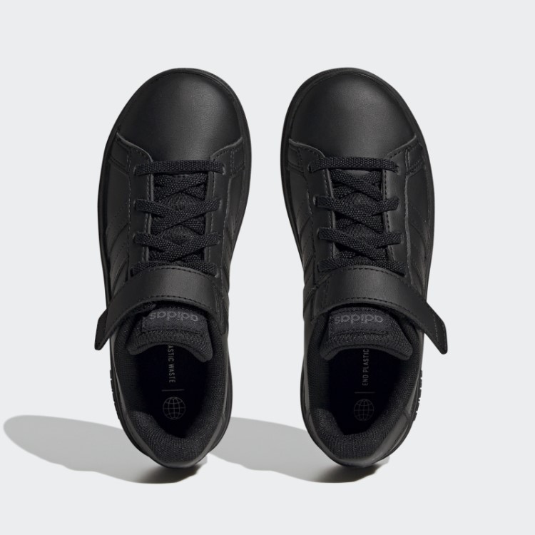 Adidas Grand Court Sapatos Elásticos De Renda E Top Strap Cinza