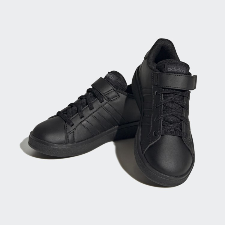 Adidas Grand Court Sapatos Elásticos De Renda E Top Strap Cinza