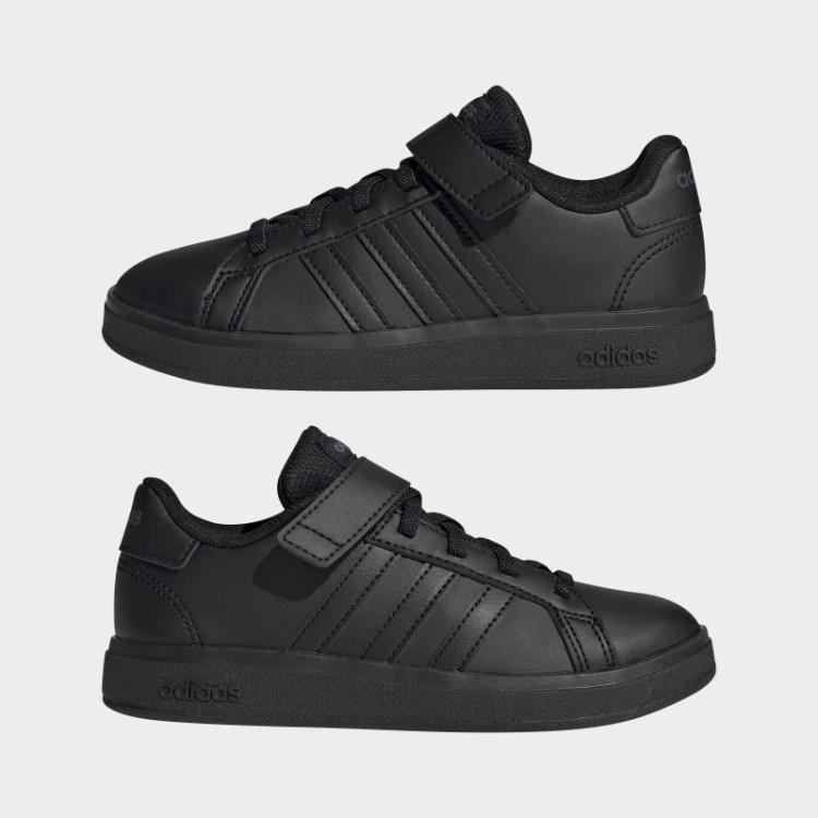 Adidas Grand Court Sapatos Elásticos De Renda E Top Strap Cinza