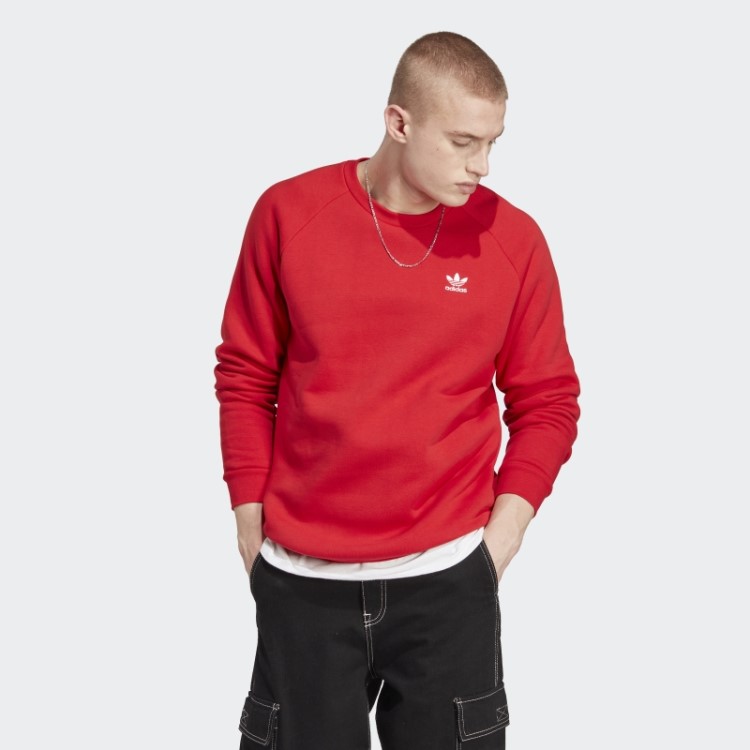 Moletom Gola Careca Adidas Trefoil Essentials Escarlate