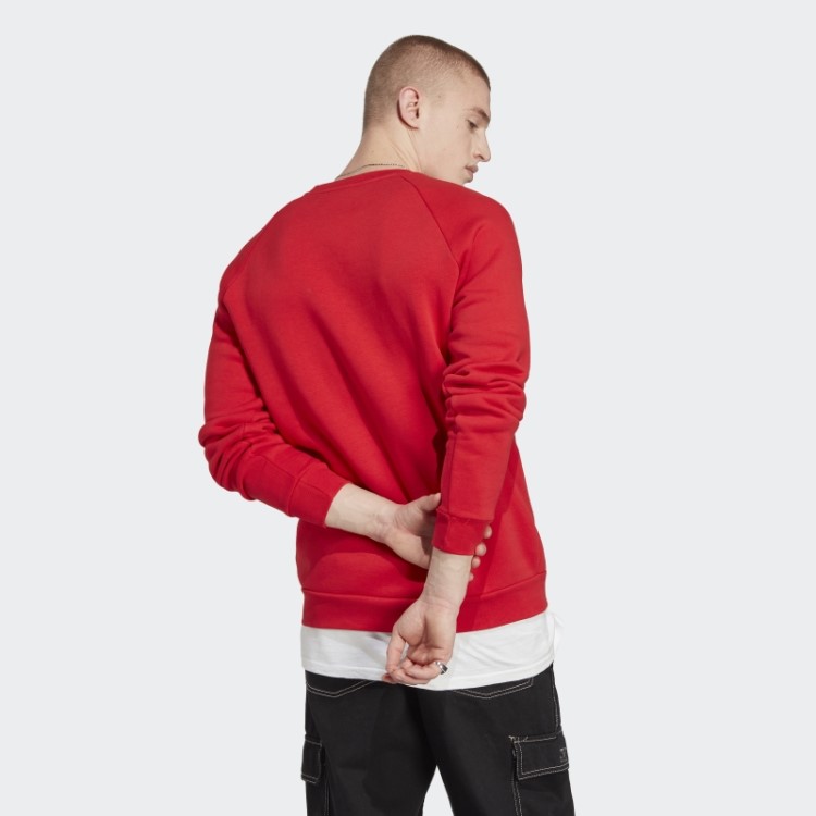Moletom Gola Careca Adidas Trefoil Essentials Escarlate