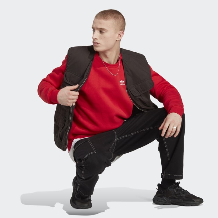 Moletom Gola Careca Adidas Trefoil Essentials Escarlate
