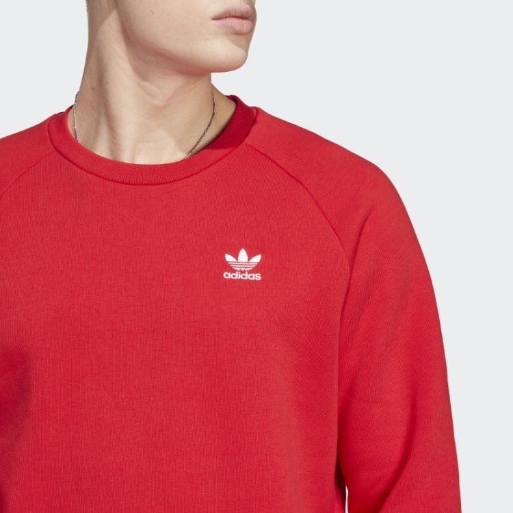 Moletom Gola Careca Adidas Trefoil Essentials Escarlate