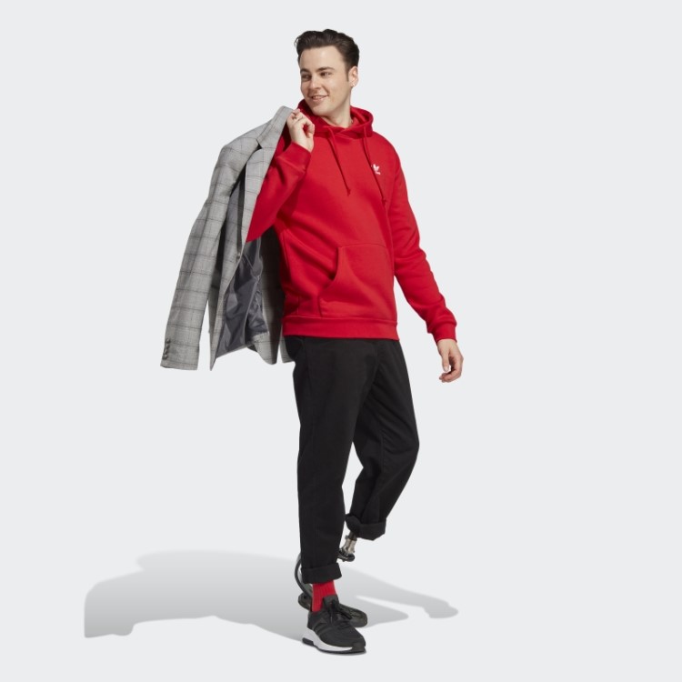 Adidas Trefoil Essentials Moletom Com Capuz Escarlate