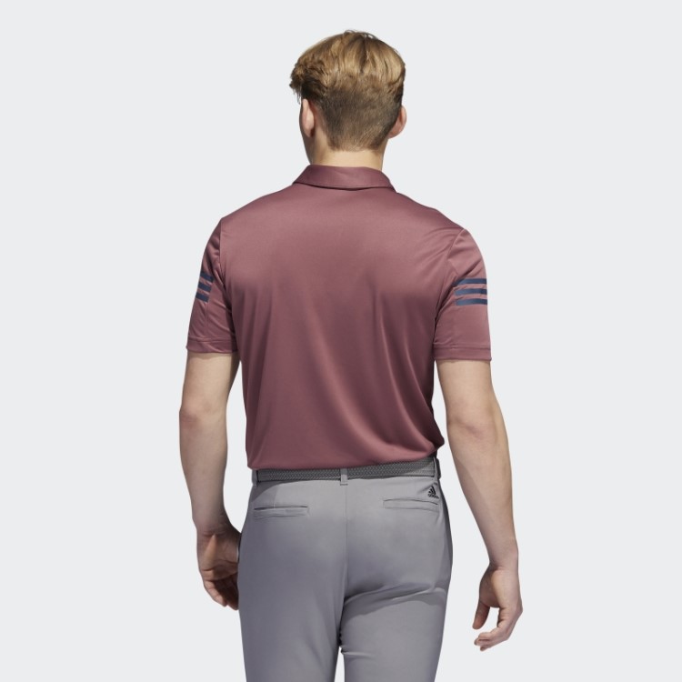 Camisa Polo Adidas Bordô Com As Três Listras