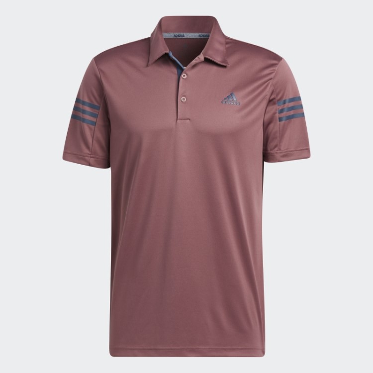 Camisa Polo Adidas Bordô Com As Três Listras