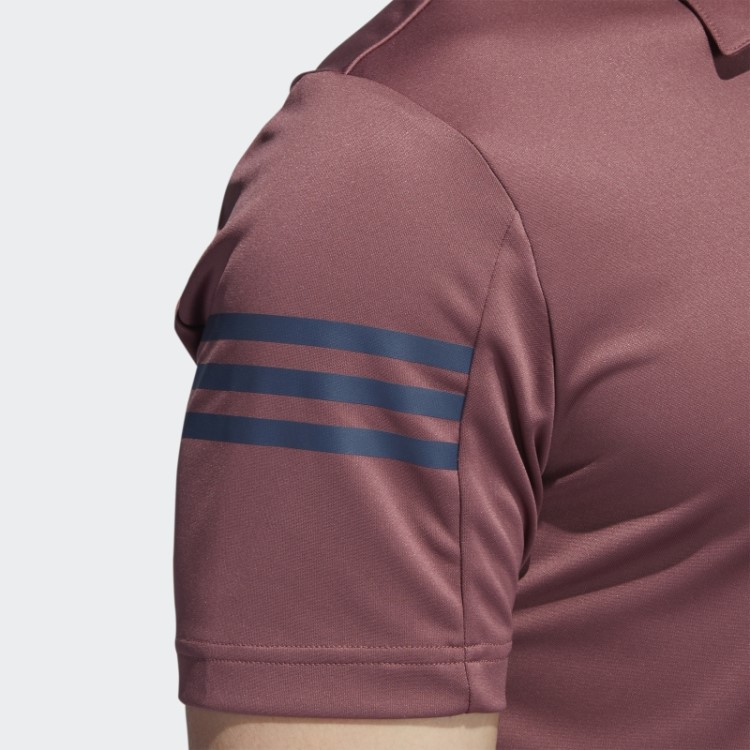 Camisa Polo Adidas Bordô Com As Três Listras