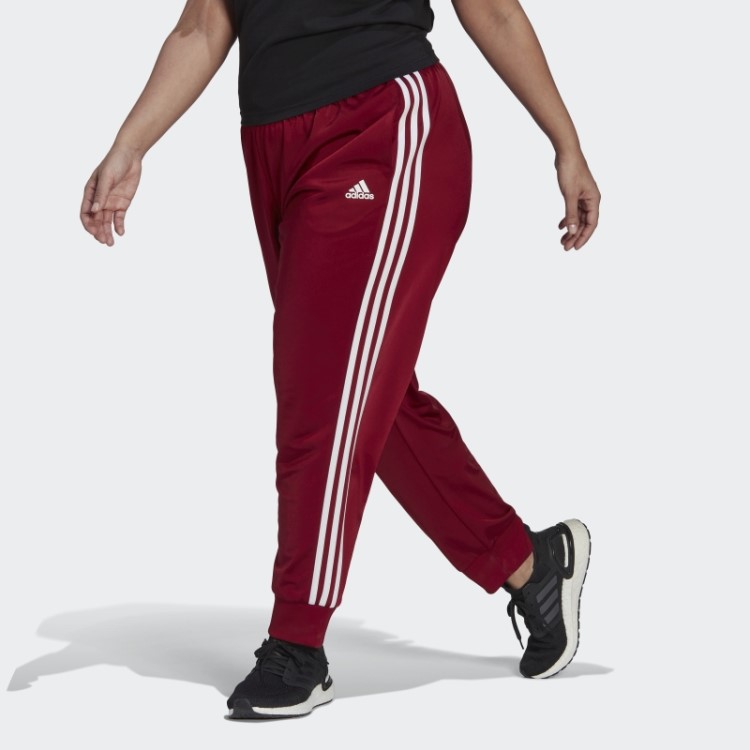 Calça Bordô Adidas Essentials Warm-up Slim Cônica Com As Três Listras (tamanho Grande)