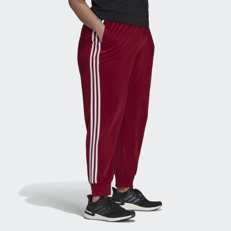 Calça Bordô Adidas Essentials Warm-up Slim Cônica Com As Três Listras (tamanho Grande)