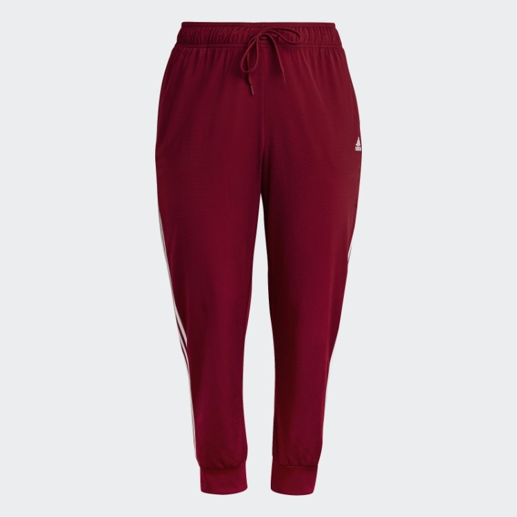 Calça Bordô Adidas Essentials Warm-up Slim Cônica Com As Três Listras (tamanho Grande)