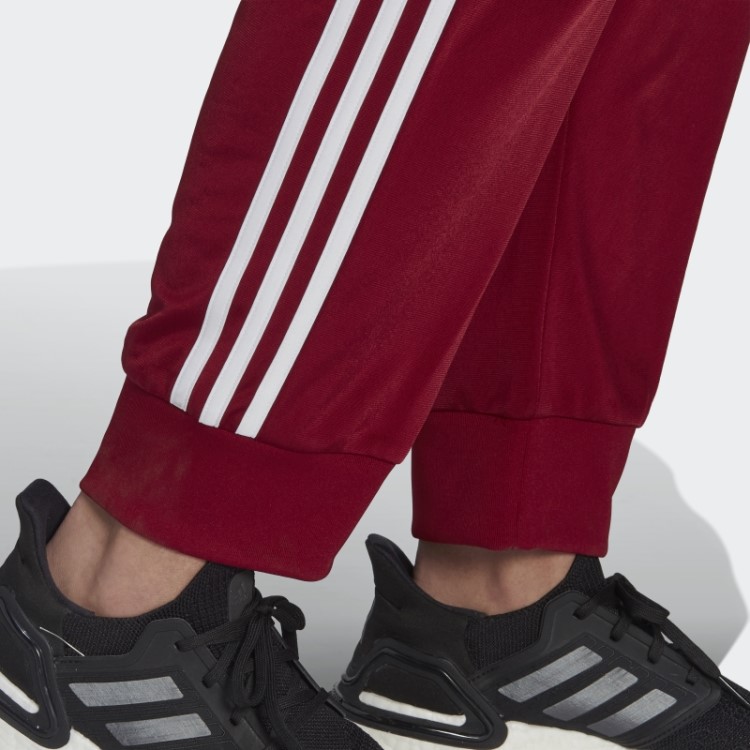 Calça Bordô Adidas Essentials Warm-up Slim Cônica Com As Três Listras (tamanho Grande)