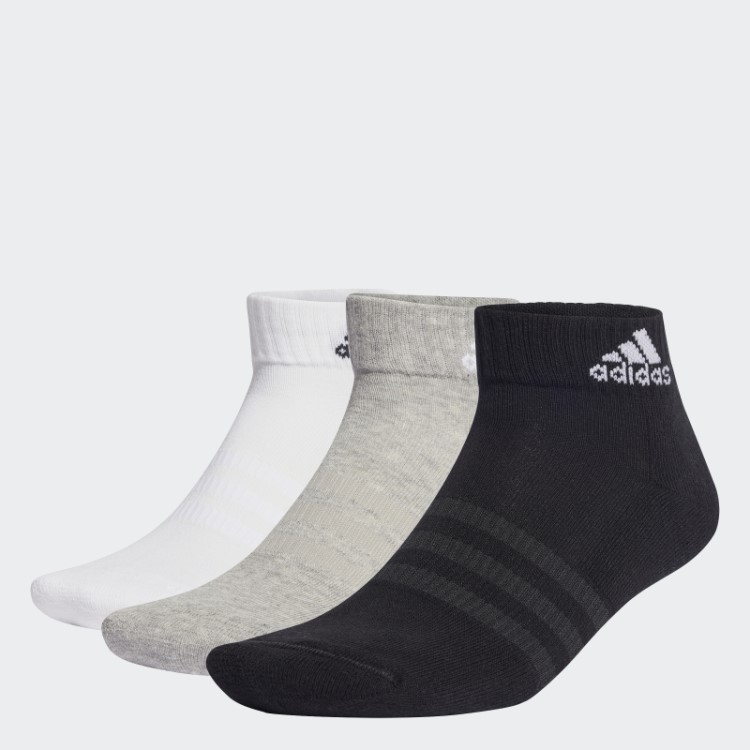 Meias Esportivas Acolchoadas Cinza Médio Adidas 6 Pares