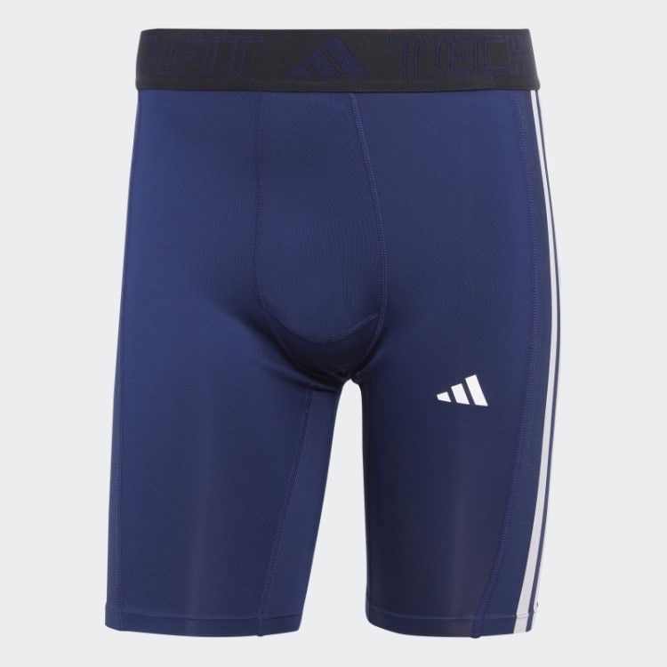 Meia-calça De Treinamento Azul Escuro Techfit Com As Três Listras Adidas