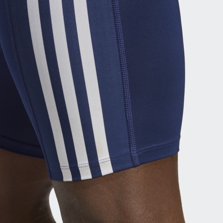 Meia-calça De Treinamento Azul Escuro Techfit Com As Três Listras Adidas