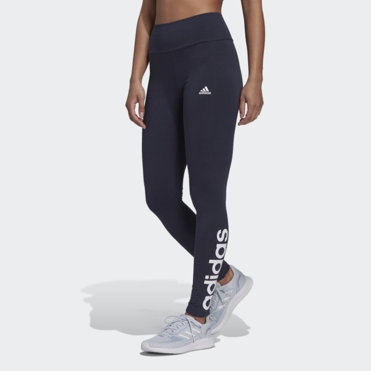 Legging Cintura Alta Com Logo Adidas Essentials Ink